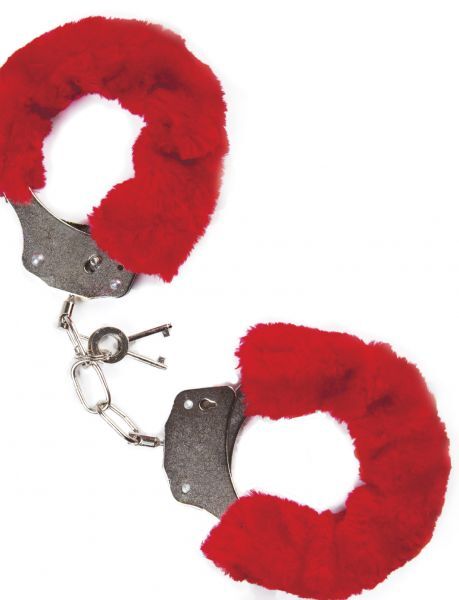 T370124 Наручники с мехом MAI No.38 METAL FURRY HANDCUFFS RED