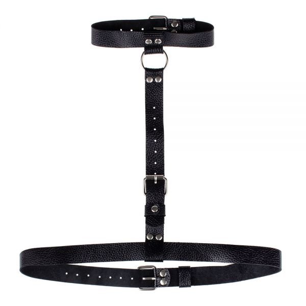 Елегантна портупея виконана в чорному кольорі Double Ring of Humiliti Black