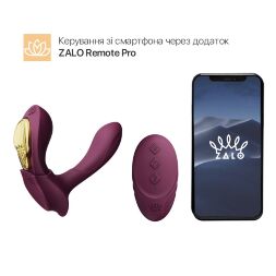 Смарт вибратор в трусики Zalo — AYA Velvet Purple, насадка и пульт ДУ