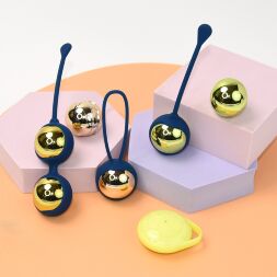 Набір вагінальних віброкульок Sweet Em з пультом, сині, 3.35 х 16 см