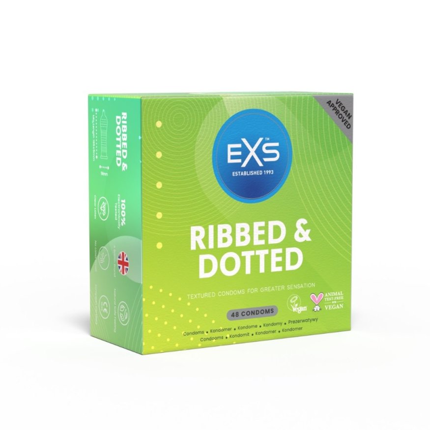 Презервативы ребристые - EXS Ribbed And Dotted, 48 шт.