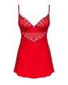 Пеньюар Obsessive Ingridia chemise &amp; thong XS/S, червоний, сорочка, стрінги