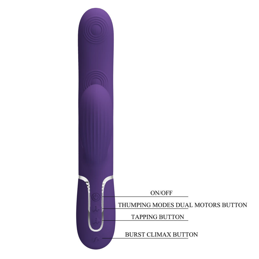 Вибратор с вакуумной стимуляцией клитора Pretty Love - Twinkled Tenderness Dark Purple, BW-500015-2