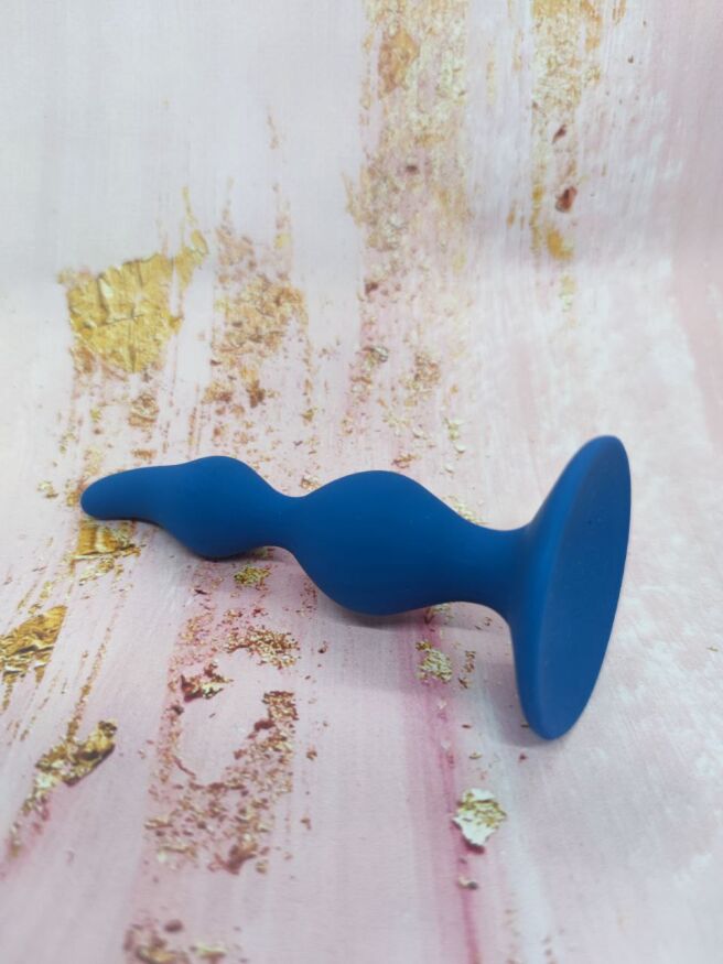 Анальная пробка волна Loveshop Blue 12.5 см*3 см