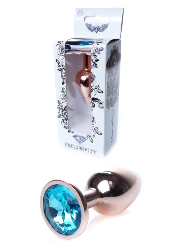 Анальная пробка S с голубым камнем Boss of toys Jewellery