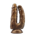 Двойной фаллоимитатор на присоске Chisa Dick Cumming Gold