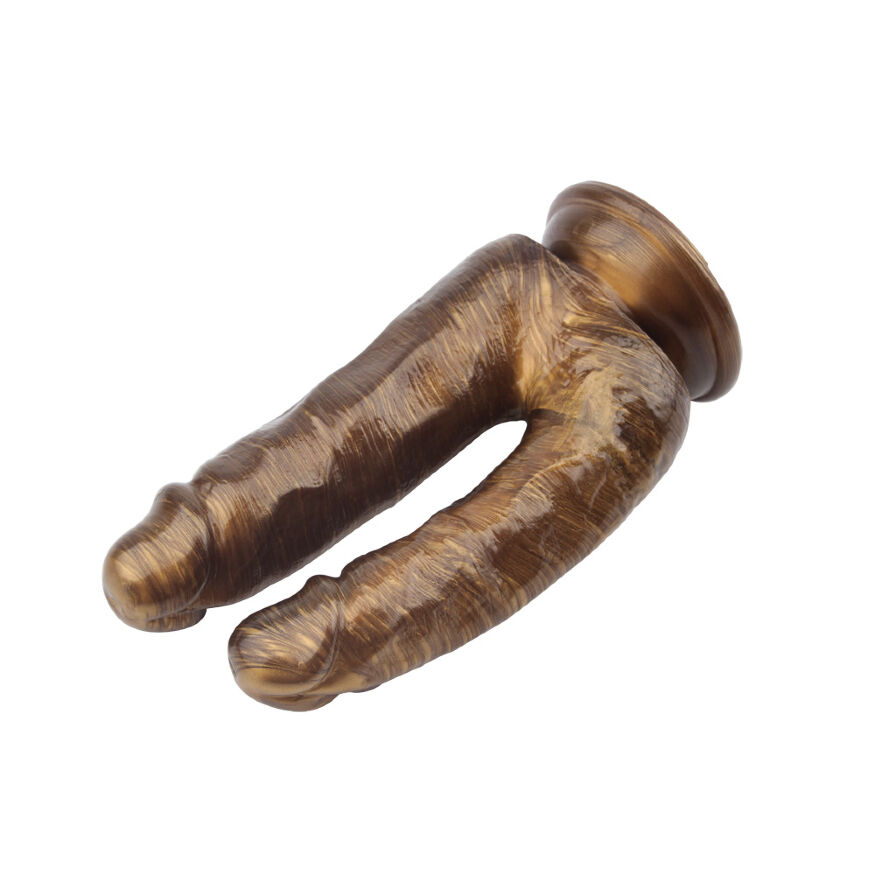 Двойной фаллоимитатор на присоске Chisa Dick Cumming Gold