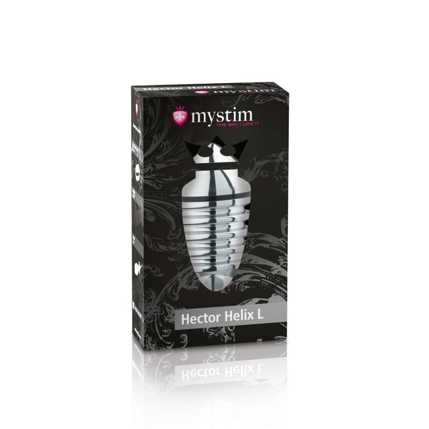 Металлическая анальная пробка Mystim Hector Helix L для электростимулятора, диаметр 5см