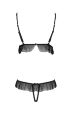 Боди с оборками и открытым доступом LEILA BODY black S/M - Passion