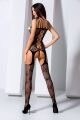 Комбинезон с открытым доступом и орнаментом в виде бабочек BS075 black