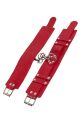 Окови на ноги "Leather Dominant Leg Cuffs", red (Шкіра/Метал)