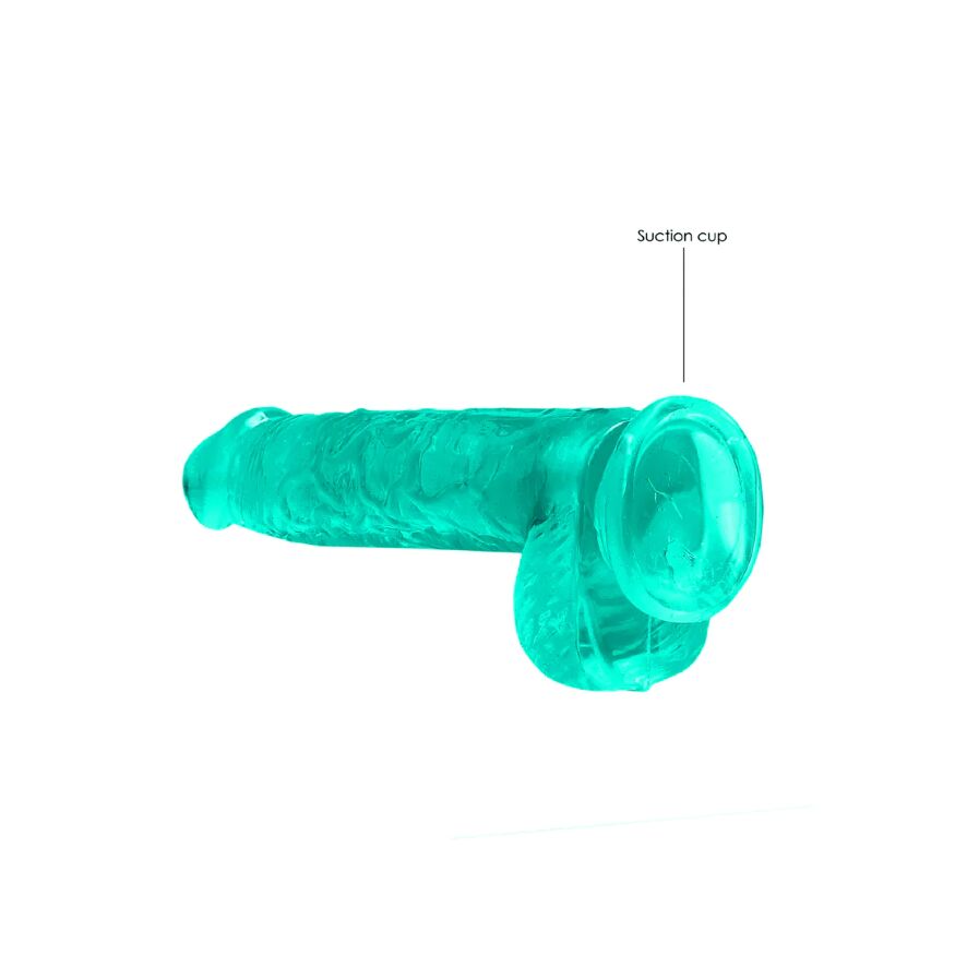 Фалоімітатор тонкий - Realrock Dildo 6" Turquoise