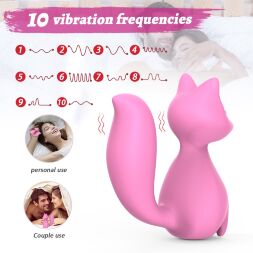 Мини-вибратор клиторальный Every Night Toys Doris в форме лисы светло-розовый, 10 режимов вибрации