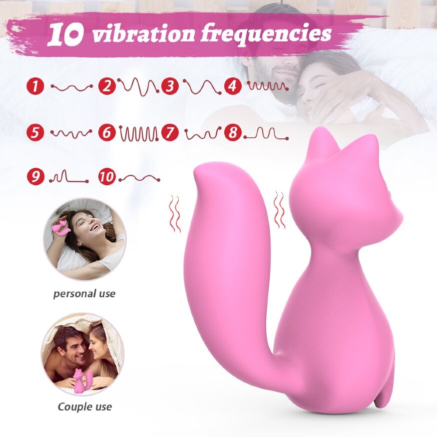 Мини-вибратор клиторальный Every Night Toys Doris в форме лисы светло-розовый, 10 режимов вибрации