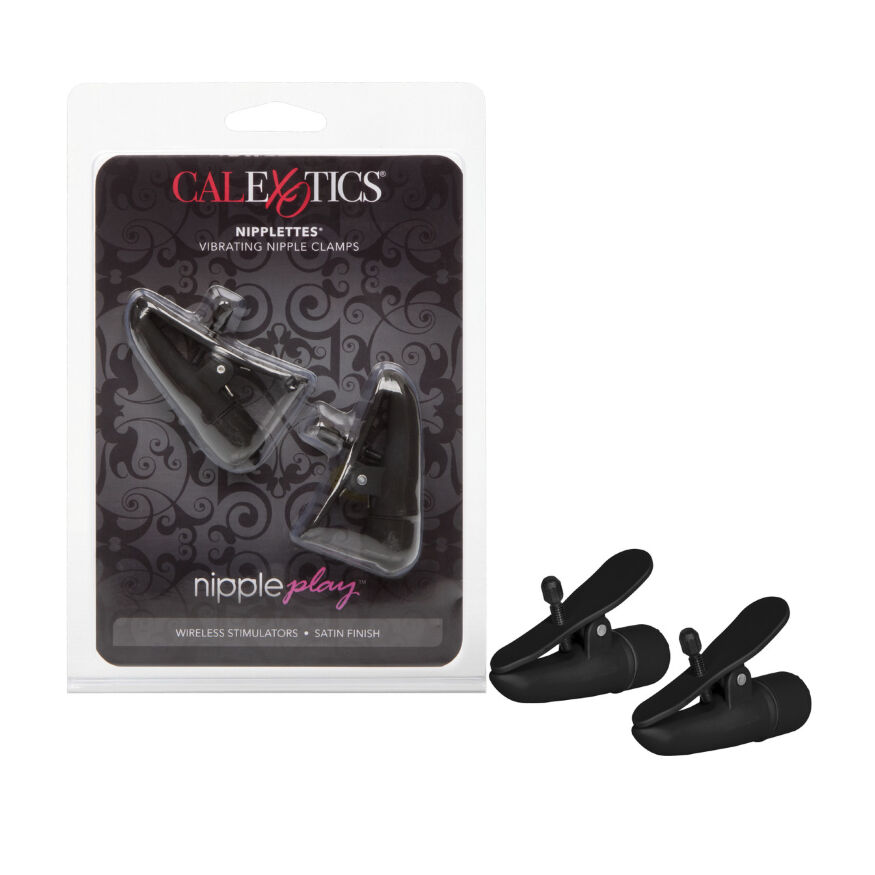 Зажимы на соски с вибрацией California Exotic Novelties, черные, 7 см