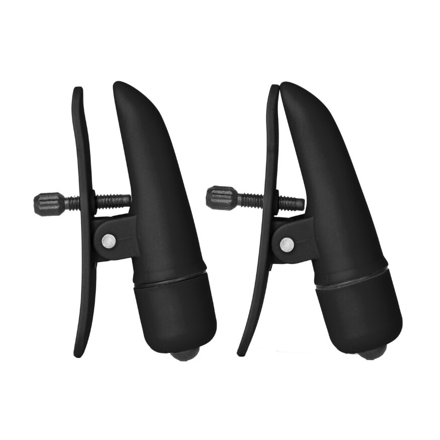 Зажимы на соски с вибрацией California Exotic Novelties, черные, 7 см
