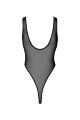 Боді Noir Handmade F322 Paparazzi, XL, прозоре, низ стрінги, високі вирізи