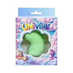 Стимулятор клитора с язычком UNIVIBE Единорог, 10 режимов, зелёный
