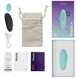 Смарт-вибратор в трусики We-Vibe Moxie+ Aqua с пультом ДУ