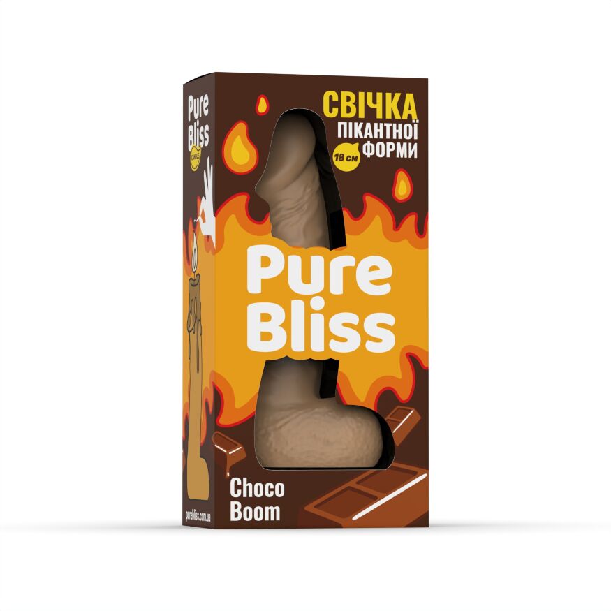 Свічка член Pure Bliss Choco Boom Brown, 18 см