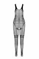 Сетчатый черный бодистокинг-боди с симметричным рисунком Casmir CA005 
