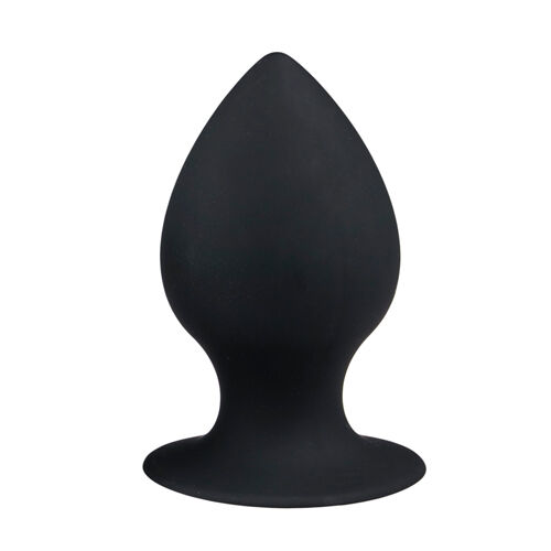 ET109BLK-S Анальная пробка с присоской Round Butt Plug черная, 8.5 см х 4 см