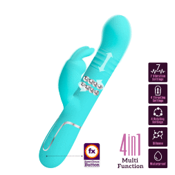 Вібромасажер із поступальним рухом серії Pretty Love - Coale Twinkled Tenderness Green 7 vibration functions 4 rolling functions