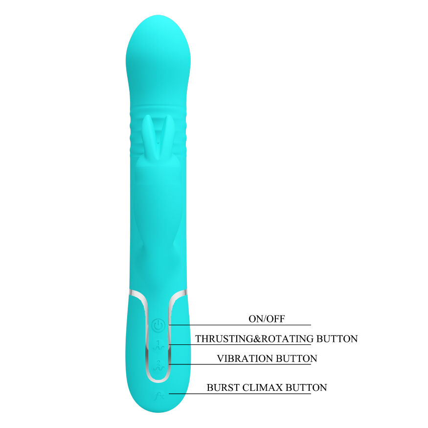 Вібромасажер із поступальним рухом серії Pretty Love - Coale Twinkled Tenderness Green 7 vibration functions 4 rolling functions