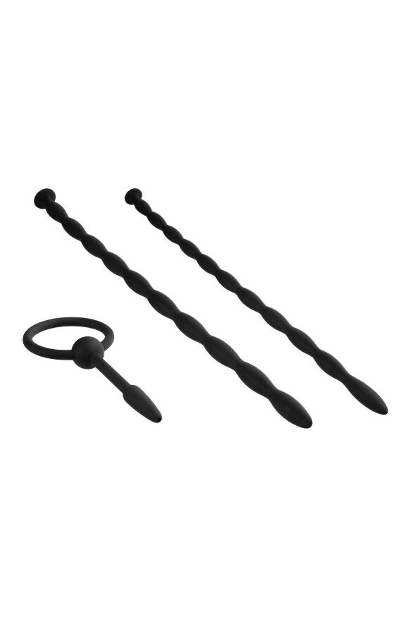 Набор черных уретральных катетеров NMC Knot Knot XL из силикона с бусинами, XL