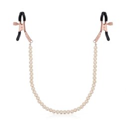 Зажимы для сосков с жемчужной цепочкой Rosy Gold - Nipple Clamps Pearls
