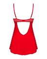 Пеньюар Obsessive Ingridia chemise &amp; thong M/L, красный, сорочка, стринги