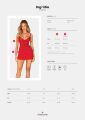 Пеньюар Obsessive Ingridia chemise &amp; thong M/L, красный, сорочка, стринги