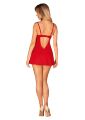Пеньюар Obsessive Ingridia chemise &amp; thong M/L, красный, сорочка, стринги