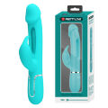 Вибратор с стимулятором клитора PRETTY LOVE - Kampas Rabbit 3 in 1 Green, BW-500025-1