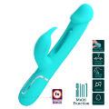 Вибратор с стимулятором клитора PRETTY LOVE - Kampas Rabbit 3 in 1 Green, BW-500025-1