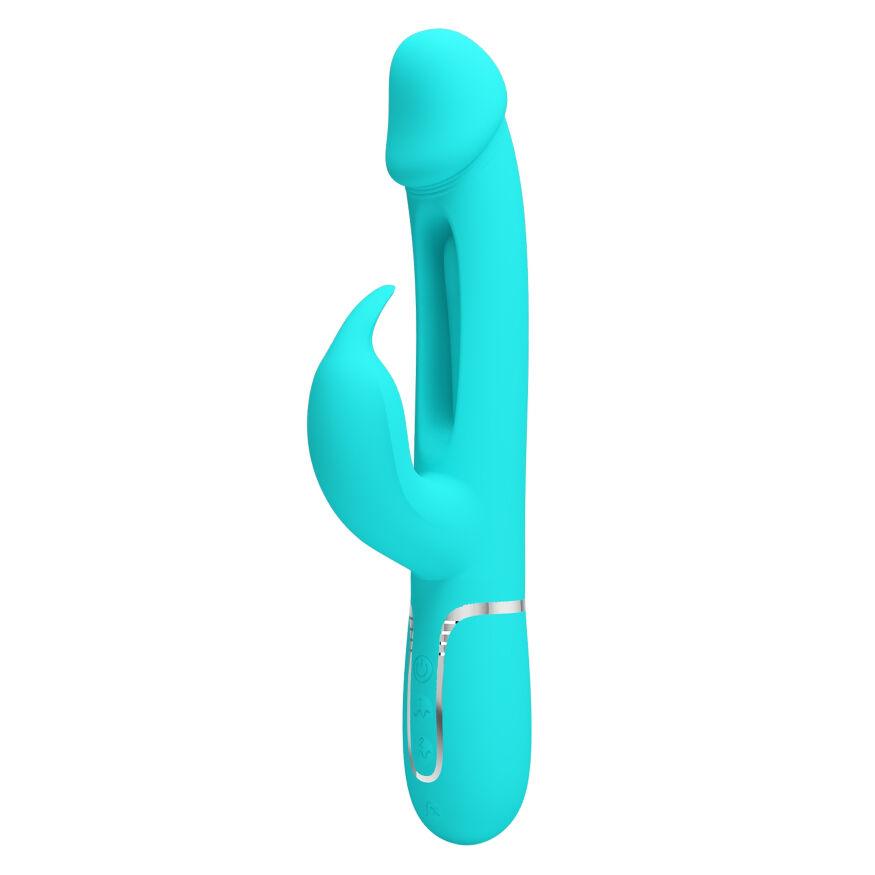 Вибратор с стимулятором клитора PRETTY LOVE - Kampas Rabbit 3 in 1 Green, BW-500025-1