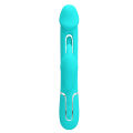 Вибратор с стимулятором клитора PRETTY LOVE - Kampas Rabbit 3 in 1 Green, BW-500025-1