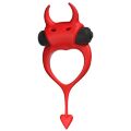 Эрекционное кольцо в виде дьявола Adrien Lastic Devol Cock Ring с вибрацией, красное