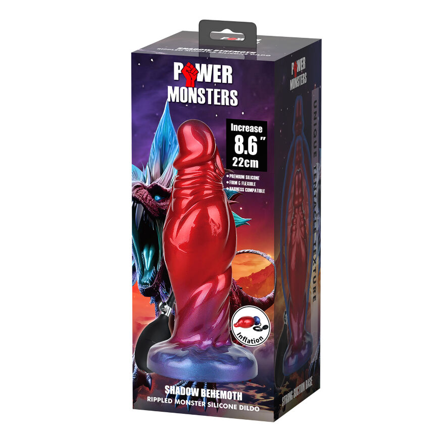 Надувной фэнтезийный фаллоимитатор - Power Monsters Shadow Behemoth, 22 см