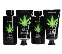 Набір для ванни і душу CBD Luxe Gift set-GREEN TEA & HEMP OIL ( 4 предмета )