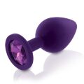 Набор силиконовых анальных пробок с кристаллом Rianne S: Booty Plug Set Purple, диаметр 2,7см, 3,5см, 4,1см