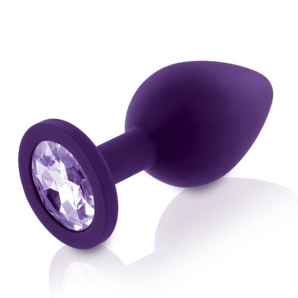 Набор силиконовых анальных пробок с кристаллом Rianne S: Booty Plug Set Purple, диаметр 2,7см, 3,5см, 4,1см