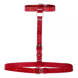 Елегантна портупея виконана в червоному кольорі  Double Ring of Humiliti Red
