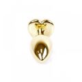 Анальная пробка с камнем Plug-Jewellery Gold Heart PLUG- Red размер S