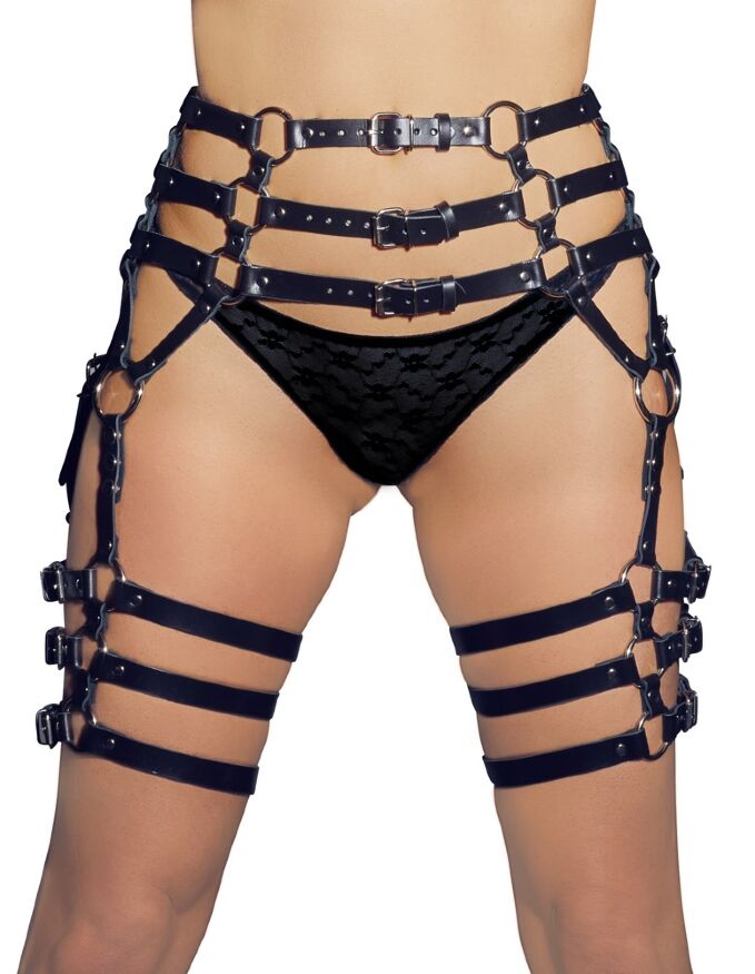 Пояс-гартеры ZADO Leather Waist Harness S/L, кожа