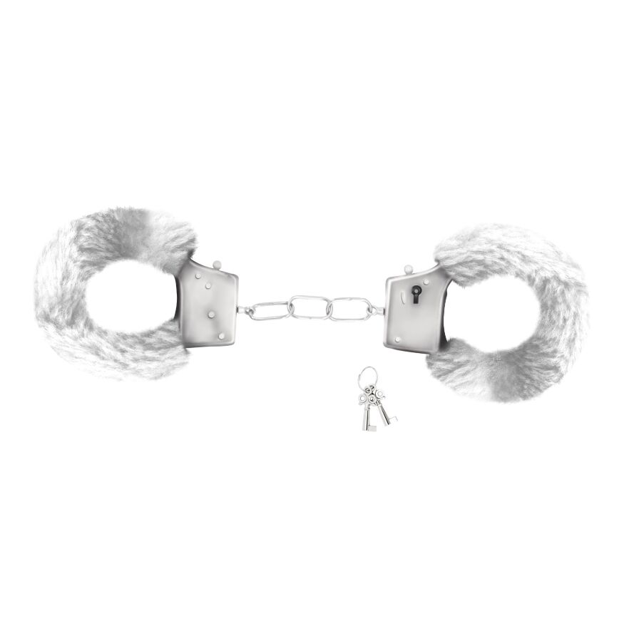 Наручники Love Cuffs Crushious металеві, з білим хутром