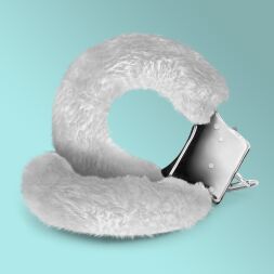 Наручники Love Cuffs Crushious металеві, з білим хутром