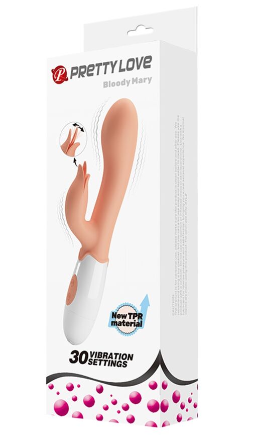 Вибратор с стимулятором клитора Pretty Love - Bloody Mary, BI-014961R