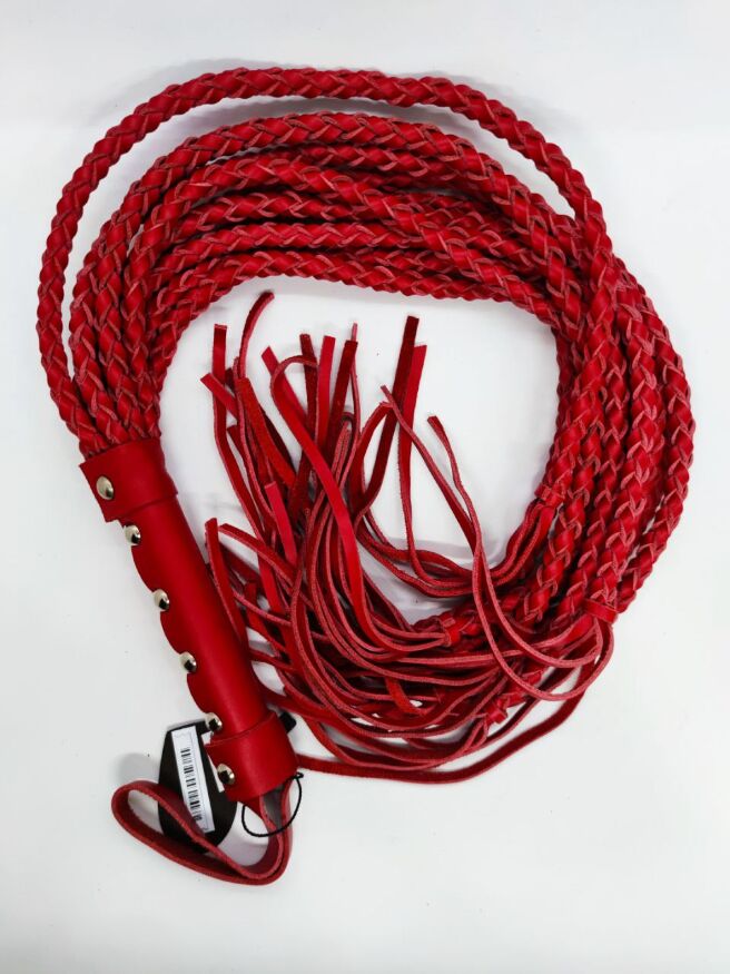 Флоггер натуральная кожа DS Fetish Leather flogger red