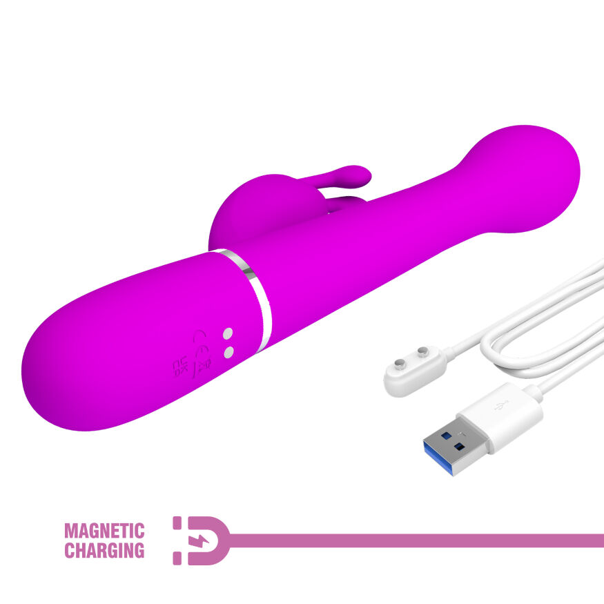 Вібромасажер із поступальним рухом серії Pretty Love - Dejon Twinkled Purple 7 vibration functions 4 rolling functions, BW-500014
